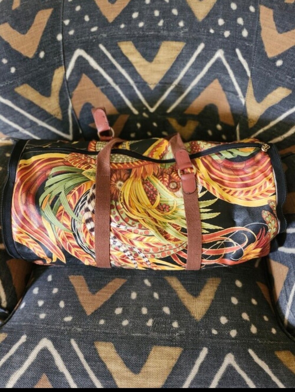 🌴90s Y2k Ferragamo Extremely Rare Vtg Collapsible Flora & Fauna Sunflower Bag
